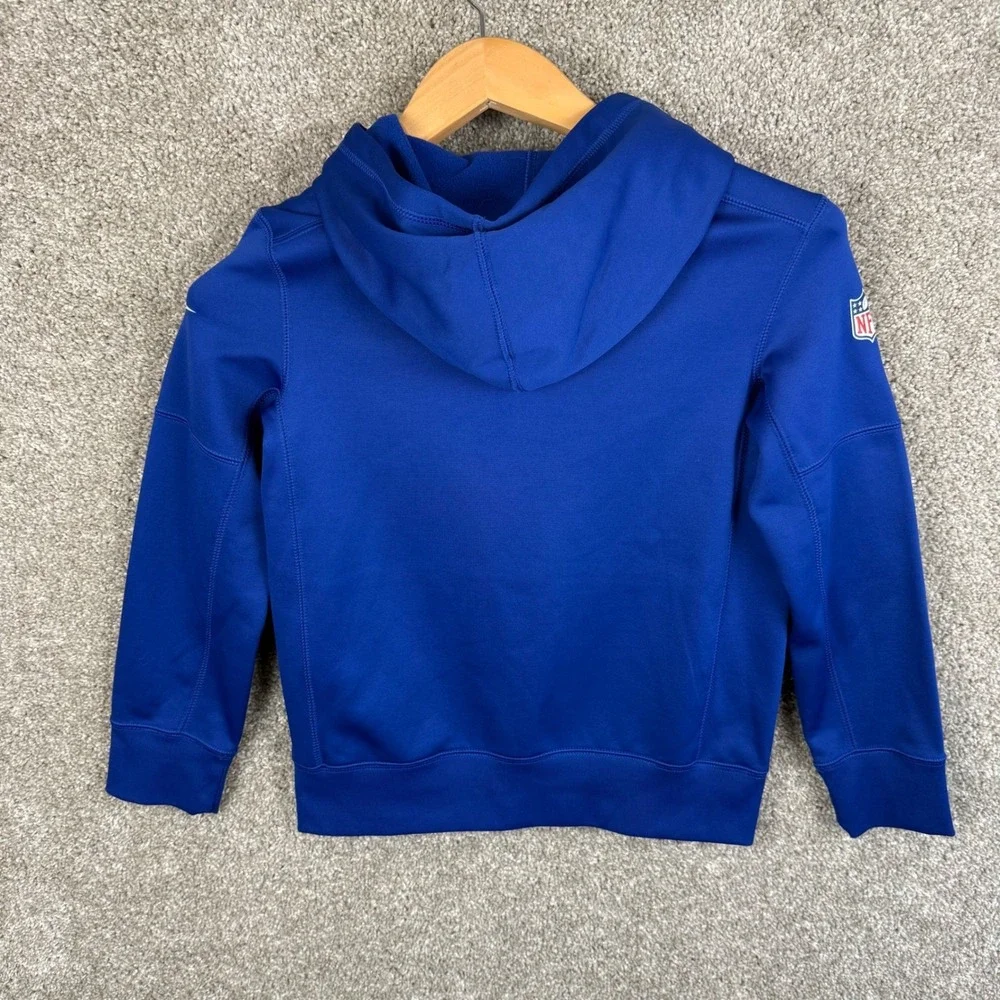 Nike Boys New York Giants NFL Therma-FIT Blue Pullover Hoodie Small 8